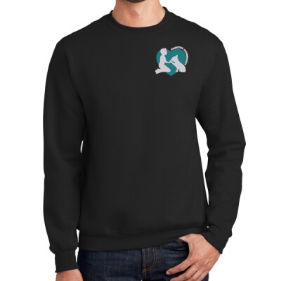 Unisex Embroidered Pawsitive Friendships Crewneck Sweater - Black Thumbnail