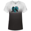 Women's V-Neck Ombre T-Shirt Thumbnail